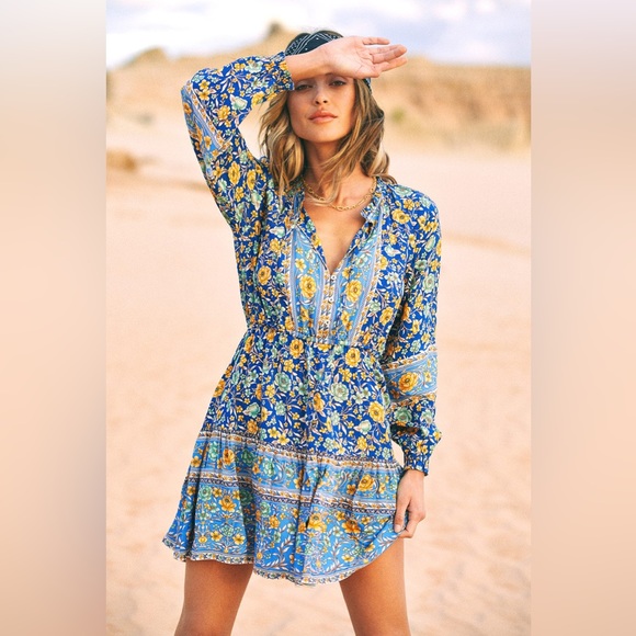Arnhem Dresses & Skirts - Arnhem Phoebe Floral Mini Dress in Waterfall